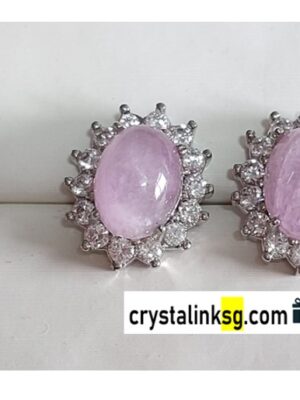 [SG Ready Stocks] Kunzite Ear Studs Earrings Crystal Earrings Fashion Jewelry Accessories Women  紫黎辉耳丁